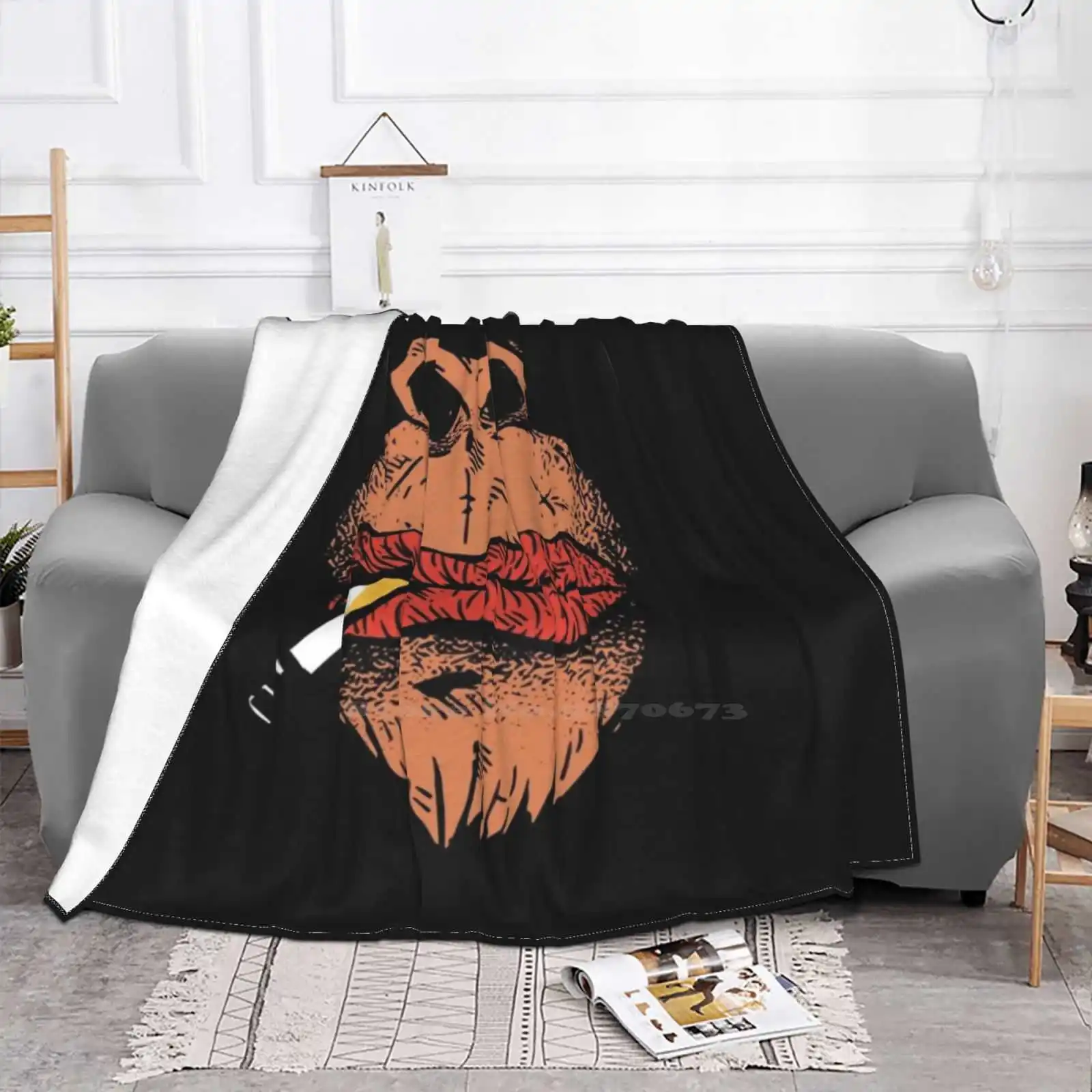 Funny Smoking Gorilla Monkey Ape Mouth Face Mask / Best Selling Room Household Flannel Blanket Mouth Gorilla Monkey Smoke