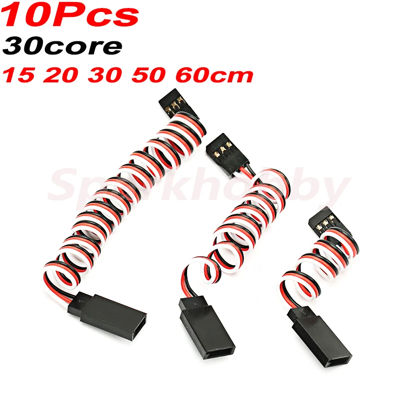 

10PCS 30core 150mm/200mm/300mm/500mm/600mm RC Servo Extension Cord Cable Wire Lead JR For Rc airplane ACCS DIY parts