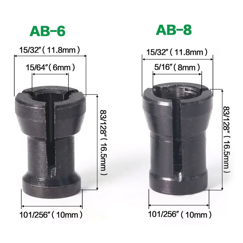 1/2 sztuk 6mm i 6.35mm i 8mm Router do obróbki drewna Bit grawerka do drewna frez do drewna frez Chuck Convert Set