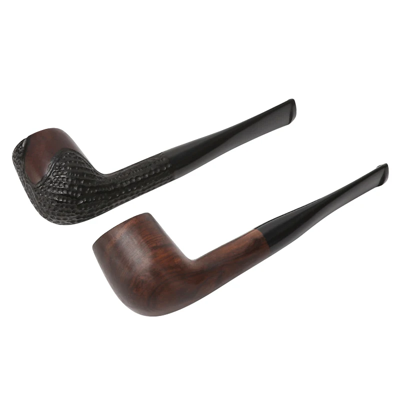 Multi Style Handmade Straight Stems Wooden Ebony Pipes Smoking Pipe With 9mm Filter Free Shipping