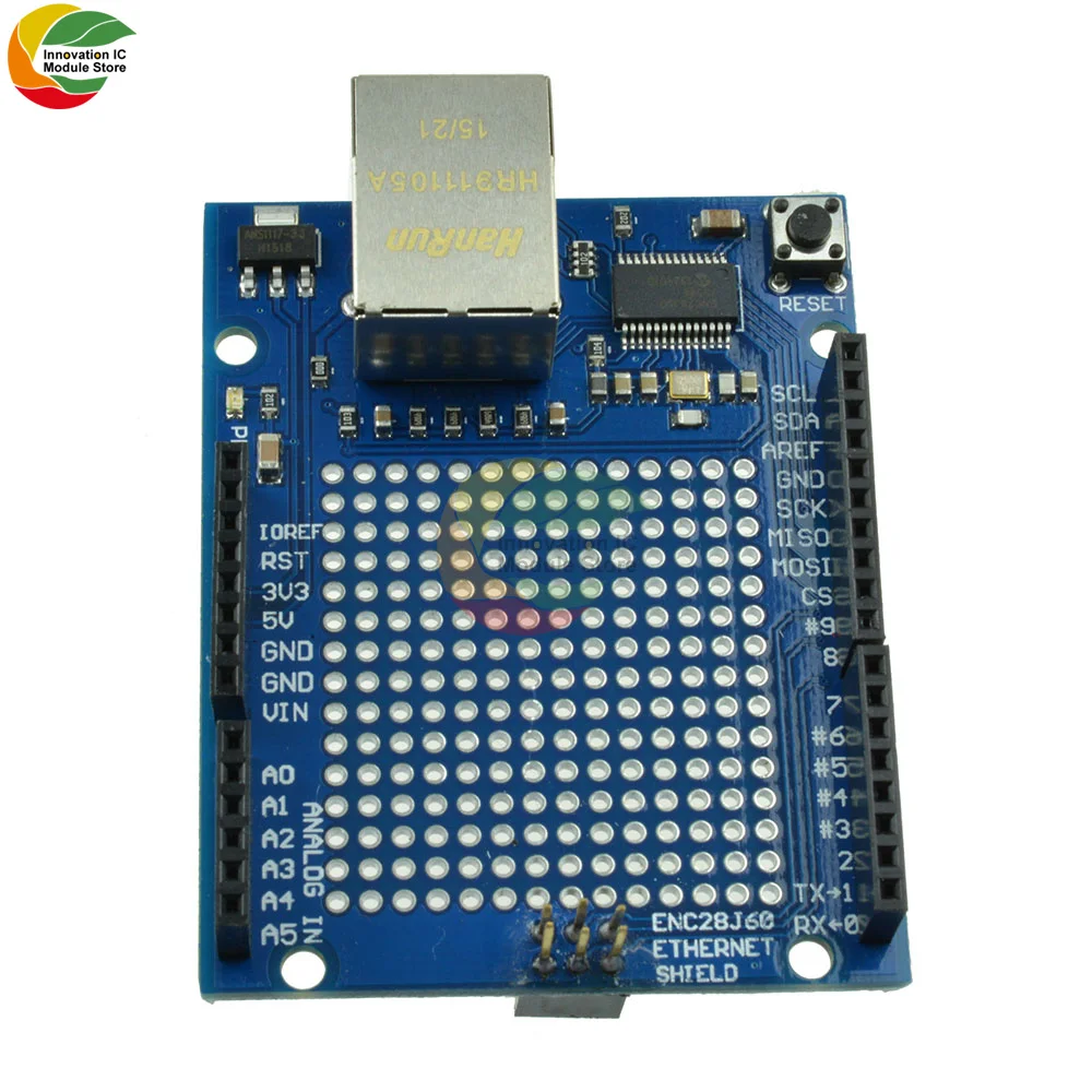 Ziqqucu ENC28J60 Network Module IoT Development Board Circuit Expansion Board SPI RJ45 for Arduino IoT Network Server Module