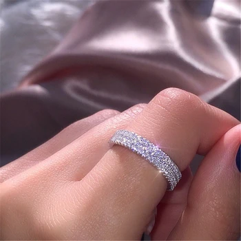 여성용 천연 다이아몬드 주얼리 비즈테리아 보석 반지, 14 K 화이트 골드 주얼리, 웨딩 반지, 14 K 골드