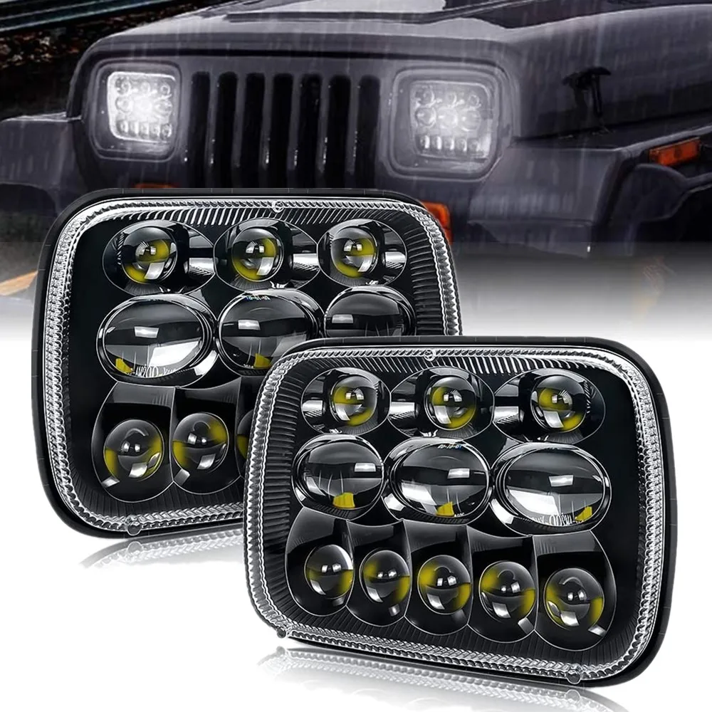 

5X7 7X6 Inch Led Headlight Hi Low Beam 80W For Jeep Wrangler YJ Cherokee XJ H6054 H5054 H6054LL 69822 6052 6053 And Motorcycles