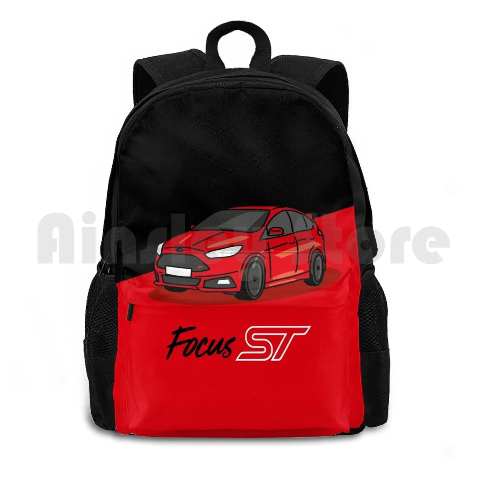 

St-Red-Angled Sketch Outdoor Hiking Backpack Riding Climbing Sports Bag St Performance Hot Hatch Sport Racing