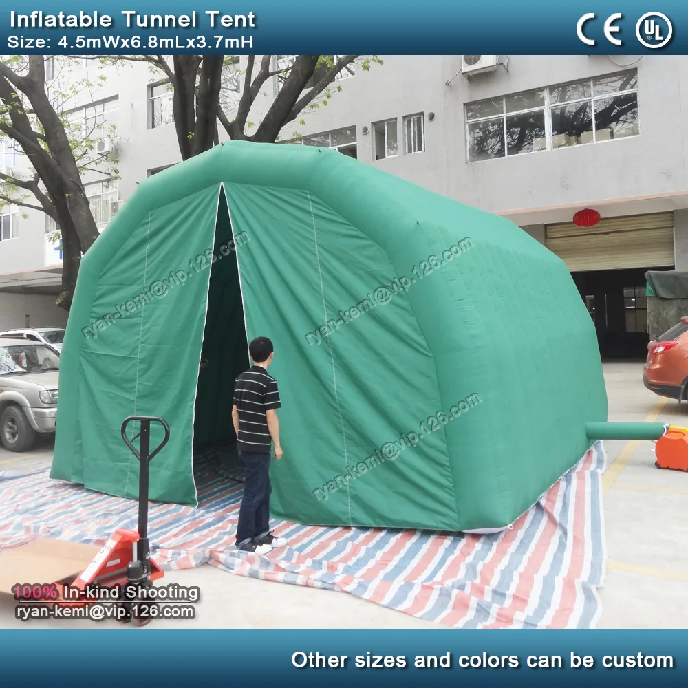 Tenda gonfiabile all'aperto della tenda del tunnel gonfiabile verde lunga 6.8m per il tunnel di sport di calcio del baldacchino del garage dell'automobile del tetto della tela di eventi