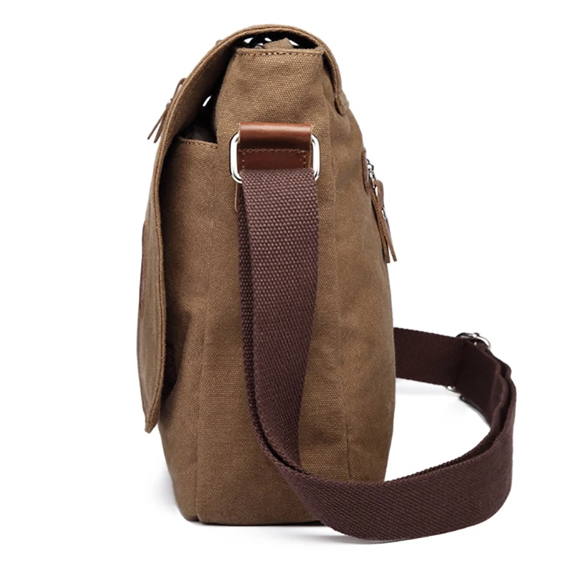 Men Canvas Casual Shoulder Crossbody Outdoor Travel Bag Waterproof Male Business Messenger Solid Color Good Qualtiy Bag Hot Sell