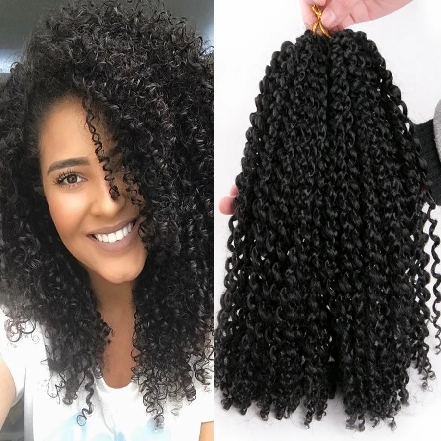 Crochet Braid Hair 60g/pack Synthetic Curly Braid 12 inch Ombre Braiding Hair Extentions Marley Afro Black Brown Burgundy