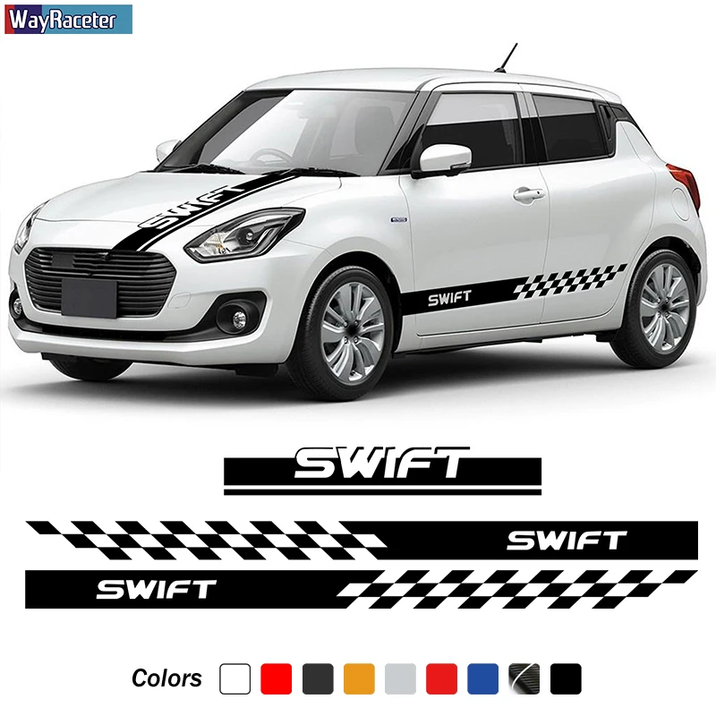 

Racing Car Hood Decal Bonnet Body Kit Engine Cover Side Stripes Skirt Sticker For Suzuki Swift Sport RS Turbo Accessories