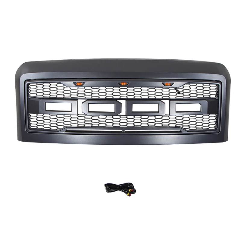 Modified For Ford F250 F350 2008-2011 Raptor Style Front Grille Off-road 4X4 Bumper Upper Mesh Cover Racing Grills