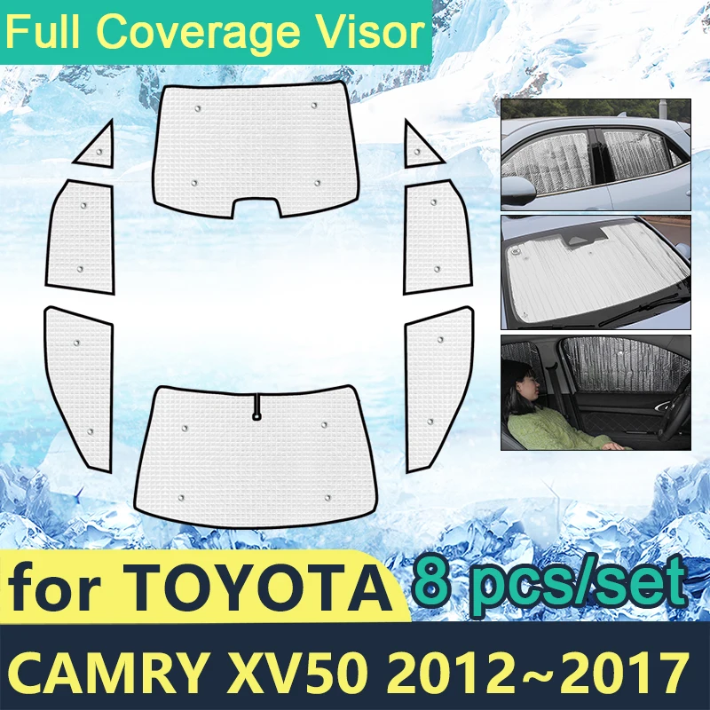 

Full Cover Sunshades For Toyota Camry 50 XV50 2012~2017 Car Sun Protection Windshields Side Window Visor Accessories 2014 2015