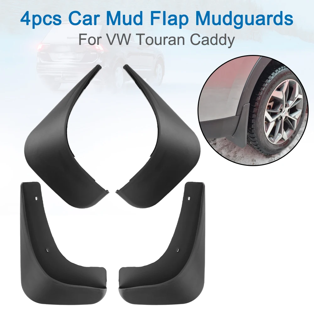 บังโคลนหน้ารถยนต์4ชิ้น/เซ็ต, สำหรับ VW Touran Caddy บังโคลนอุปกรณ์เสริมรถยนต์แต่งทรงผมด้านหน้าด้านหลัง