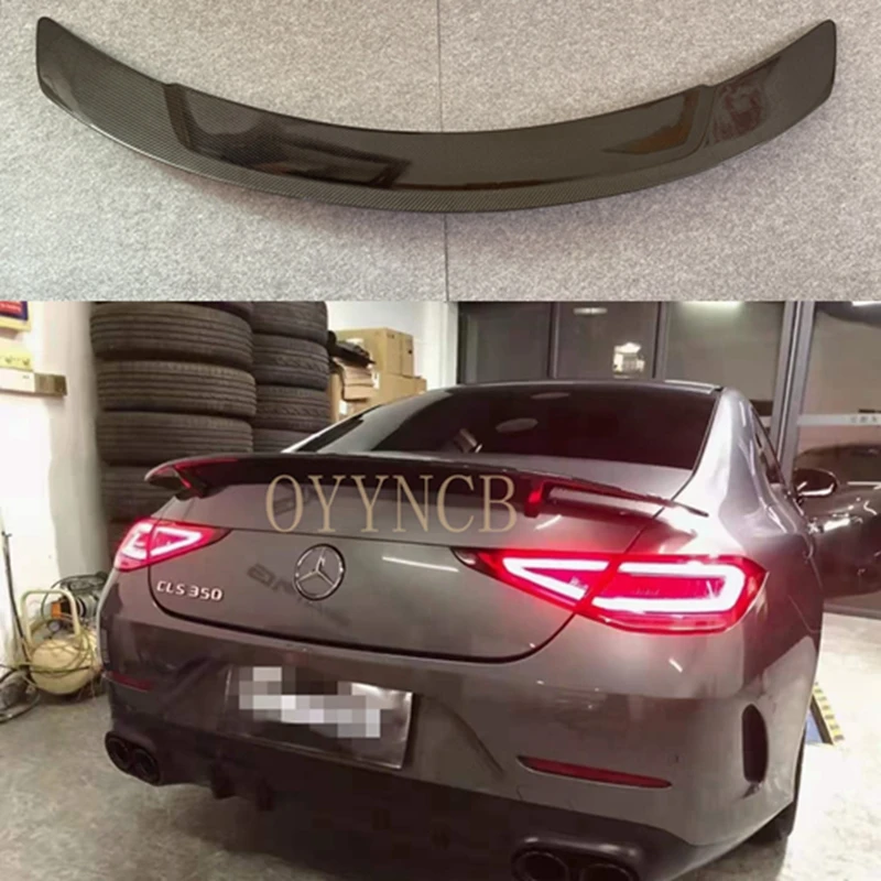 

For Mercedes CLS W257 Real carbon fiber Car Tail Wing Decoration Rear Roof Spoiler RT Style For Benz CLS200 CLS300 2017-2020