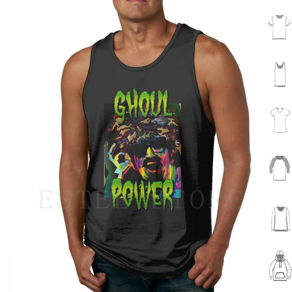 Ghoul Power Tank Tops Vest Sleeveless Ghoul Horror Night Froggy Funny Comedy Movies Punk Tattoo Up N Roll Beautiful Old