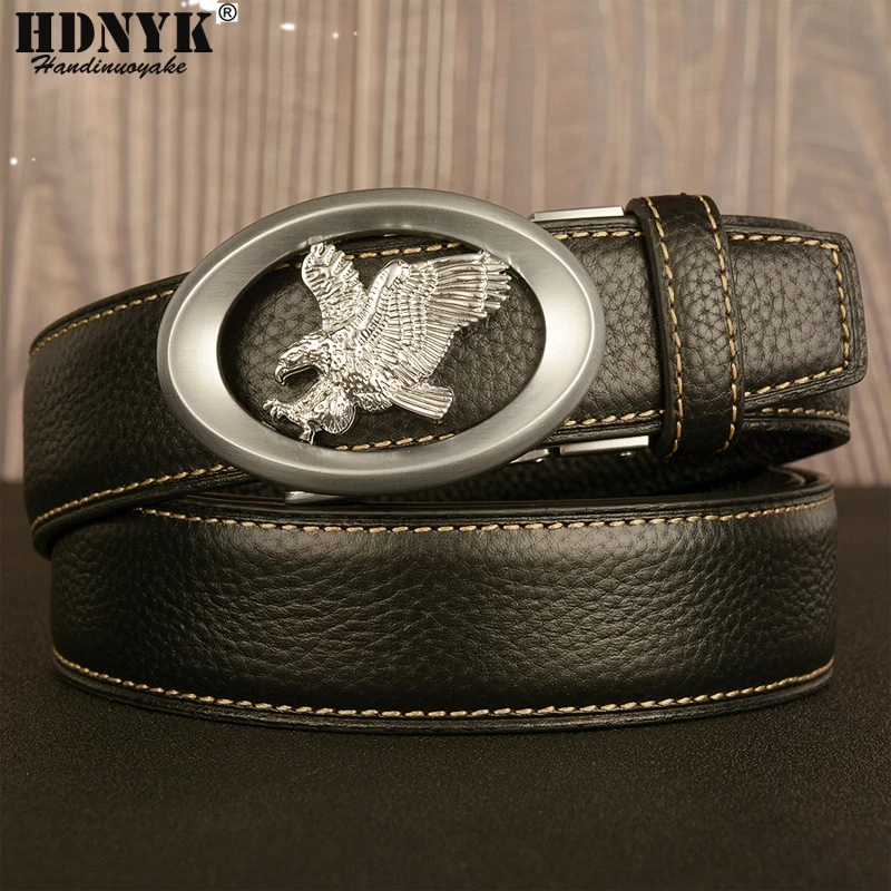 Factory Direct Cowskin Men Belt Fashion Fly Eagle Designer Buckle Belt Genuine Leather Belt for Men Quality Assurance