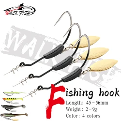 WALK FISH 3PCS 2g 3g 4g 5g 7g 9g Crank Hook Metal Spoon Sequins Add Weight Lures With Twist Lock Barbed Hook Offset Hooks