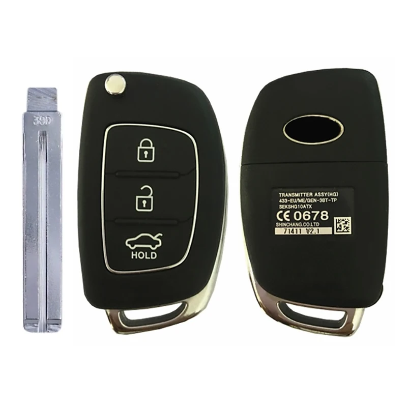 CN020114 3 Button Original Flip Remote Key Fob For 2013-2014 Hyundai Azera Replacement Car Key 433MHZ FCC 95431-3V030