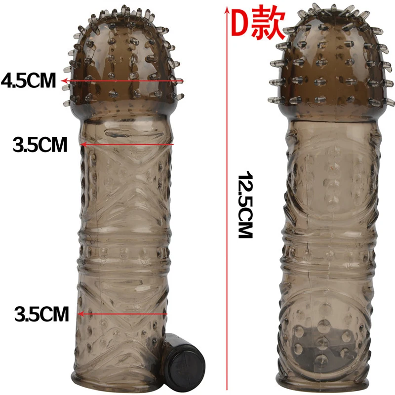 

Reusable Vibrating Penis Sleeve Condoms Penis Enlargement Extender Delay Condom for Men Cock Sleeve Delay Ejaculation Sex Toys