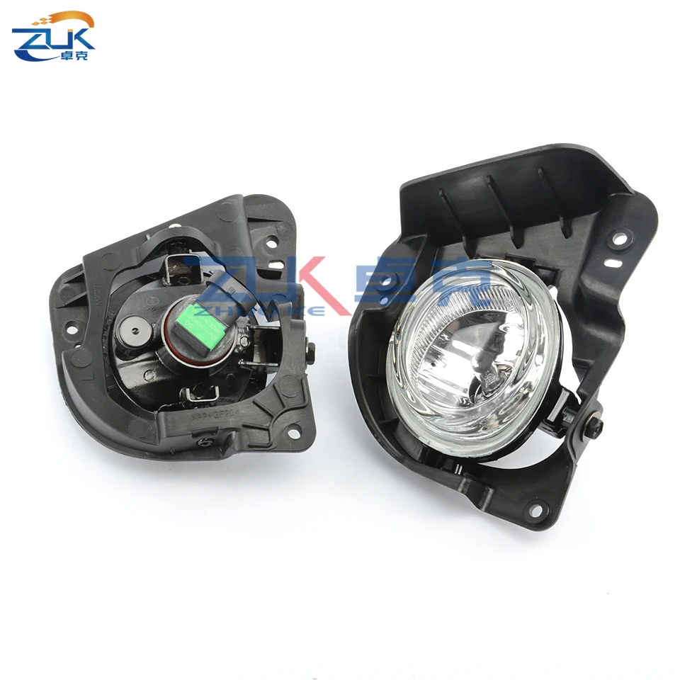 ZUK Front Bumper Fog Light Set For MAZDA 2 Demio M2 DE 2007 2008 2009 Reflector Lamp Foglight Foglamp Kit With Wire Harness