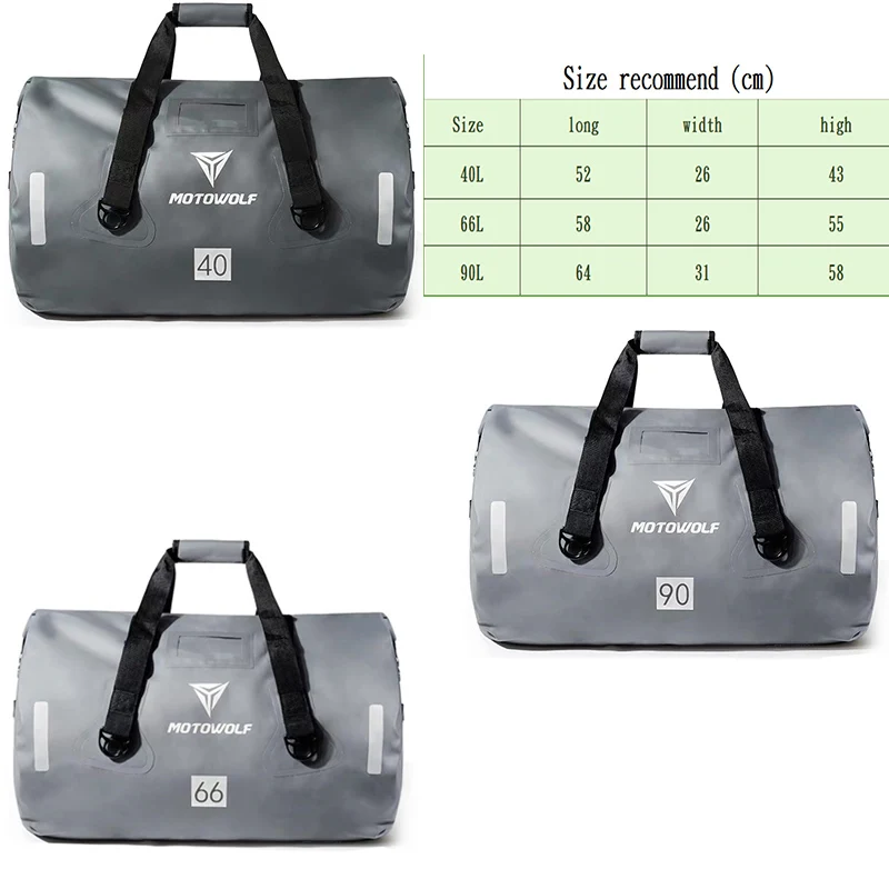 Bolsas traseras impermeables para asiento trasero de motocicleta, paquete Universal de equipaje de viaje para BMW, 3 colores, 40L, 66L, 90L