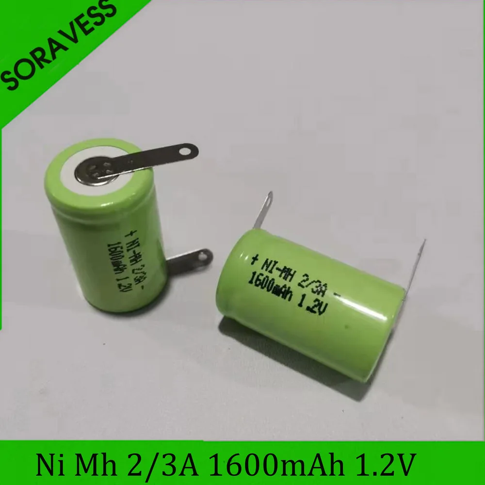 Soravess NiMH 1.2 V 2/3A 1600 MAh Pin RC Đồ Chơi Xe Ô Tô Xe Tăng Robot Thuyền Súng Ni-MH 1.2 V 1600 MAh