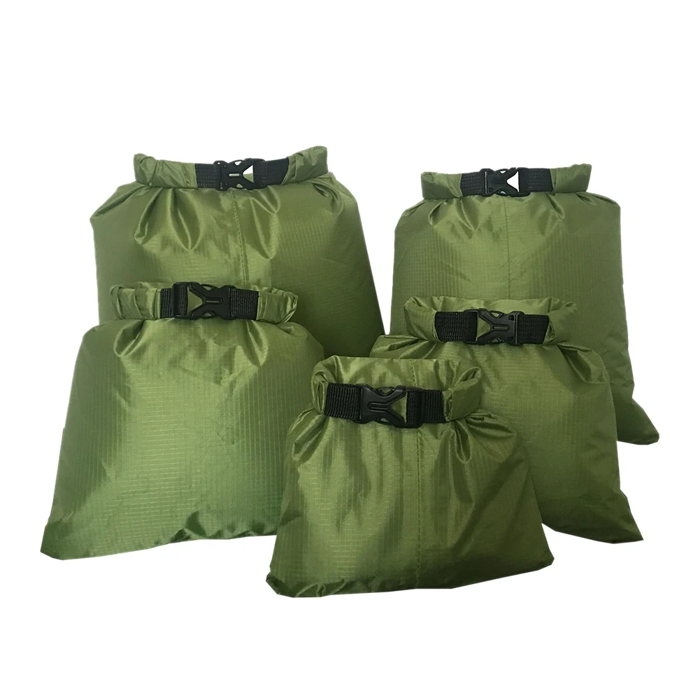 5 Pcs/Set Swimming Waterproof Bag Camping Rafting Storage Dry Bag With Adjustable Strap Hook