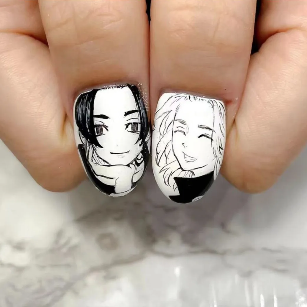 Neueste TSC-102-126-128 tokyo revengers serie anime boy designs 3d nail art sticker nail sticker zubehör