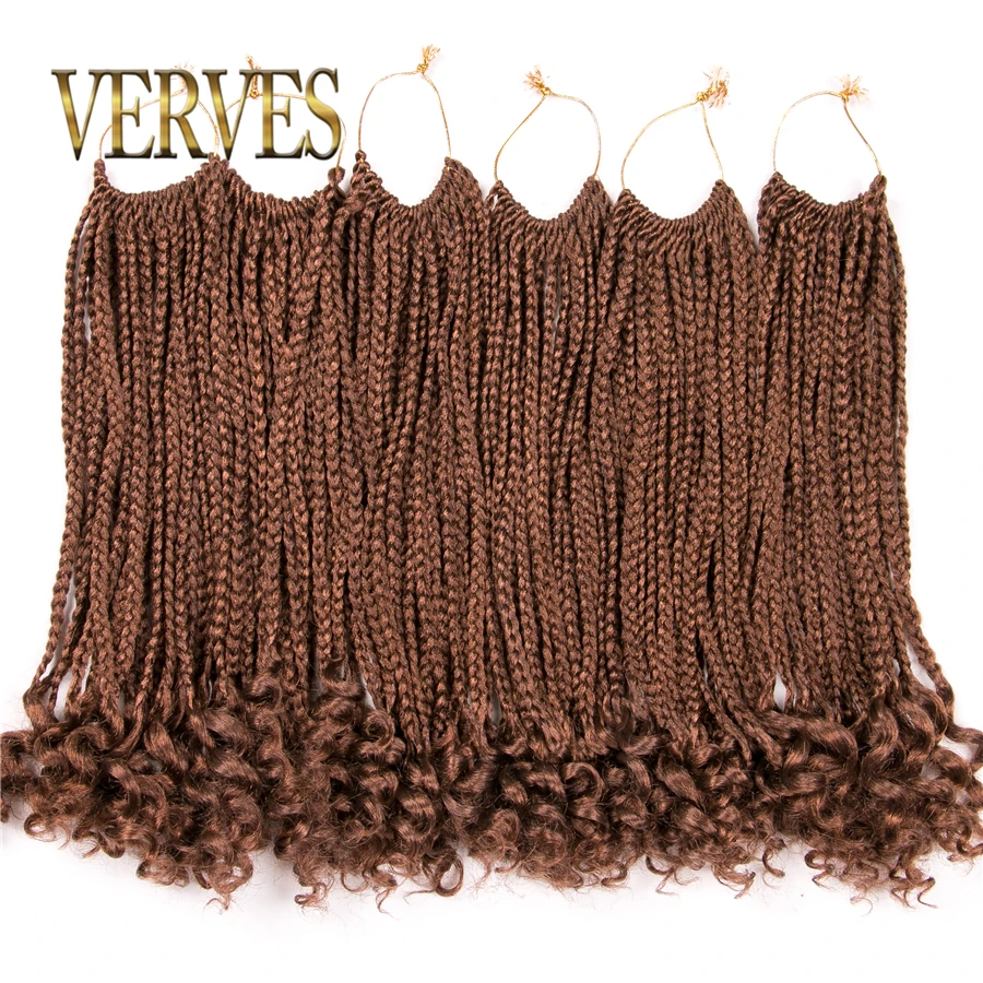VERVES Box Braids Hair Synthetic 14 inch and 18 inch Crochet Hair Extensions 24 Strands/pack Ombre Braiding Hair Braids twist