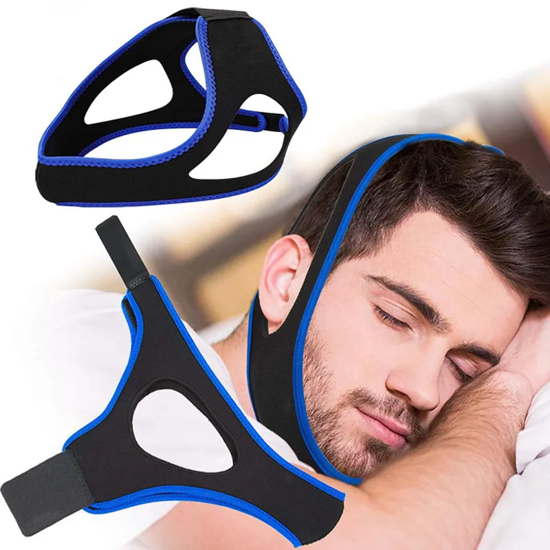 Neoprene Anti Snoring Chin Strap Stop Snore Jaw Belt Snore Stopper Sleep Anti Apnea Chin Support Straps Night Sleeping Aid Tools