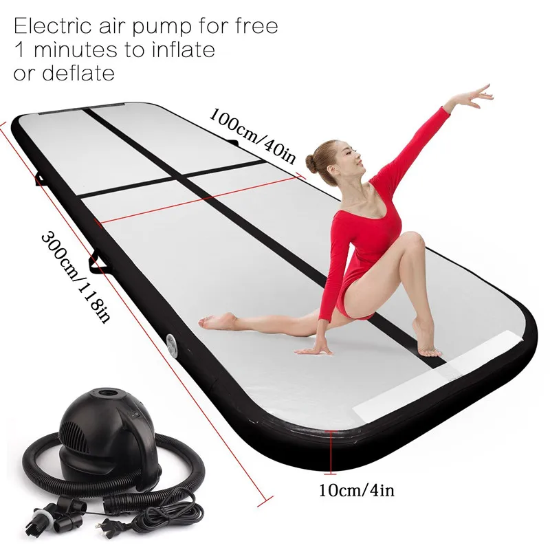 Newest Sport 3x1x0.1m(9.8ft*3.3ft*0.33ft) Inflatable Tumble Track Trampoline Air Track Taekwondo Gymnastics Inflatable Air Mat