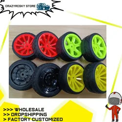 2/4 pcs Rc Tire+Foam &wheel rim For Rc Car 1/10 For HSP HPI Himoto 1:10 On Road Car Model Parts