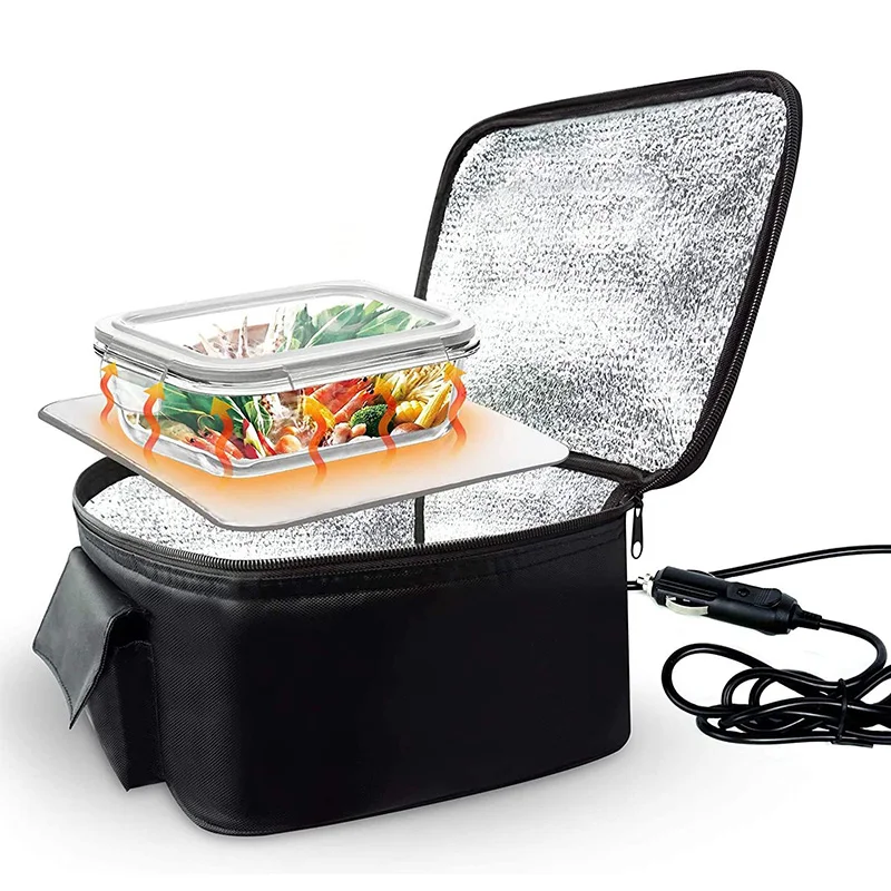 

Portable Car Electric Heating Bag 12V Meal Food Warmer Container Heated Lunch Box Packet Driver Travel Picnic Insulation Package