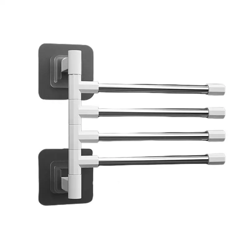 Wall Mounted Towel Bar Swivel Towel Rack Stainless Steel Towel Hanger 180° Rotation Space Saving Towel Rack for Bathroom