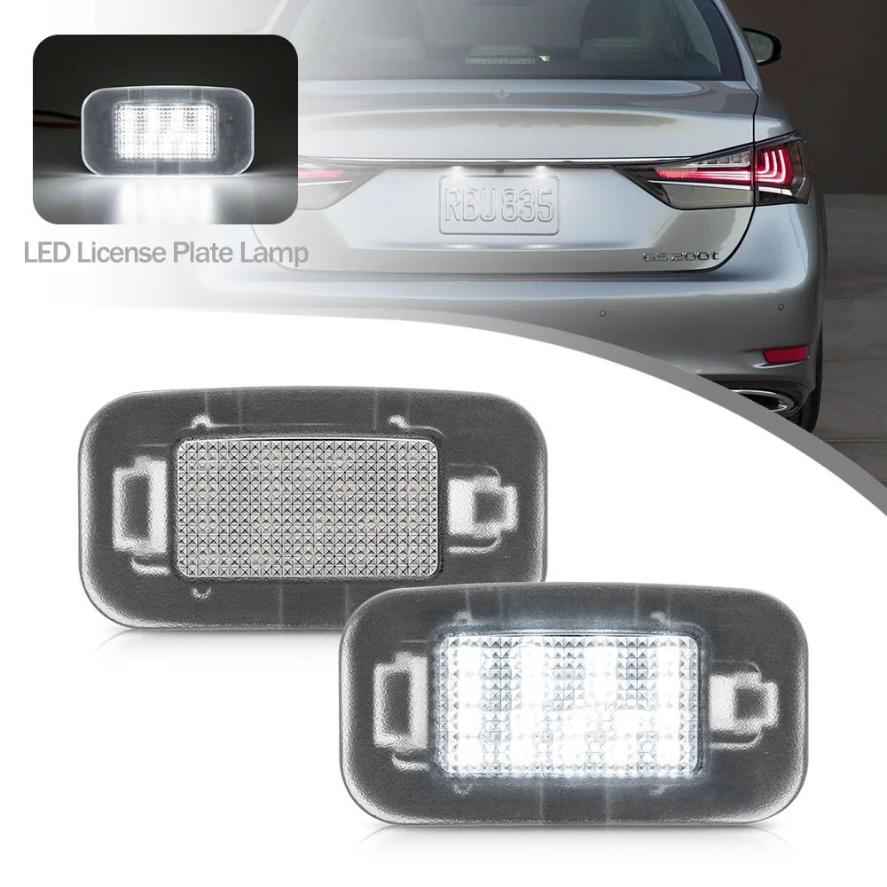 

2Pcs LED License Number Plate Light Canbus Error Free For Lexus GS 200t 350 450h F 2016-2018 IS 250 Lexus RC F Rear Plate Lamp