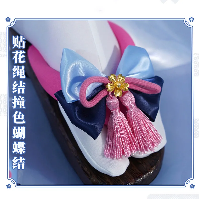 

Kamisato Ayaka Cosplay Shoes Genshin Impact Cos Accessories Japanese clogs Shoes Women's Prop