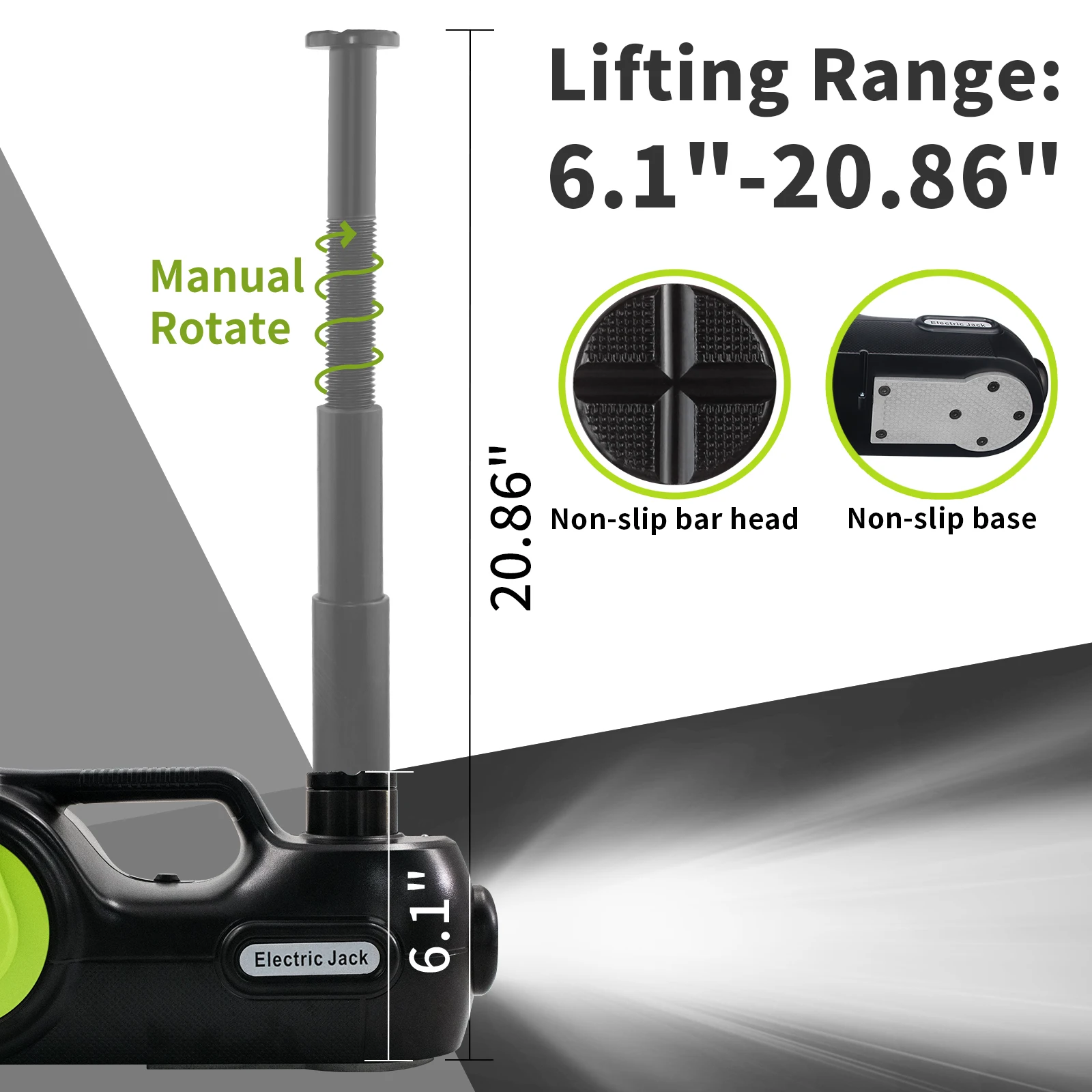 Imagem -06 - Fovow-jack Elétrico Hidráulico para Carro Elevador com Compressor de Chave de Impacto Luz Led Ton 12v em 155530 mm