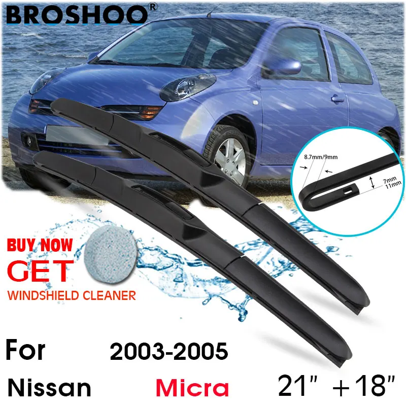

Car Wiper Blade Front Window Windscreen Windshield Wiper Fit Blades Accessories For Nissan Micra 21"+18" 2003-2005
