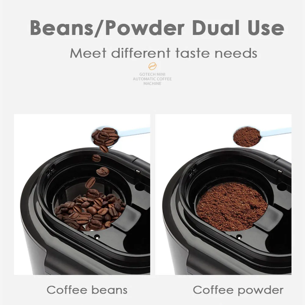 Household Coffee Maker American Drip Type 1-4 Cups With Coffee Bean Grinder Beans Powder Dual Use Coffee Machine For Office