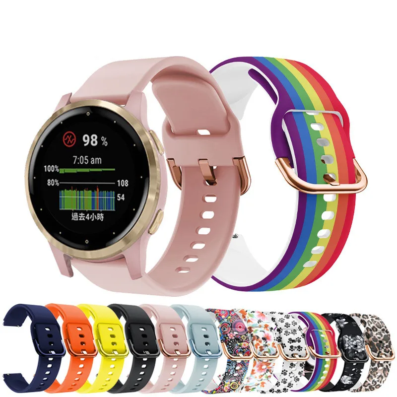 Band for Garmin Vivoactive 5 4 4S 3 3S/Forerunner 158 245 Venu 2 2s Silicone Strap Watchband