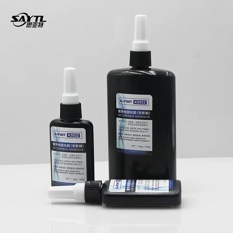 50ML/250ML UV Glue K3022 UV Curing Adhesive Transparent Crystal and Glass Adhesive