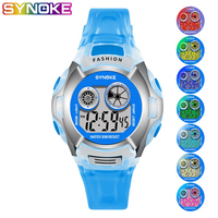 SYNOKE Kids Watches Sport Digital Fitness Colorful Light Fashion Back Light Shock Resistant  LED Display Chronograph Wristwatch