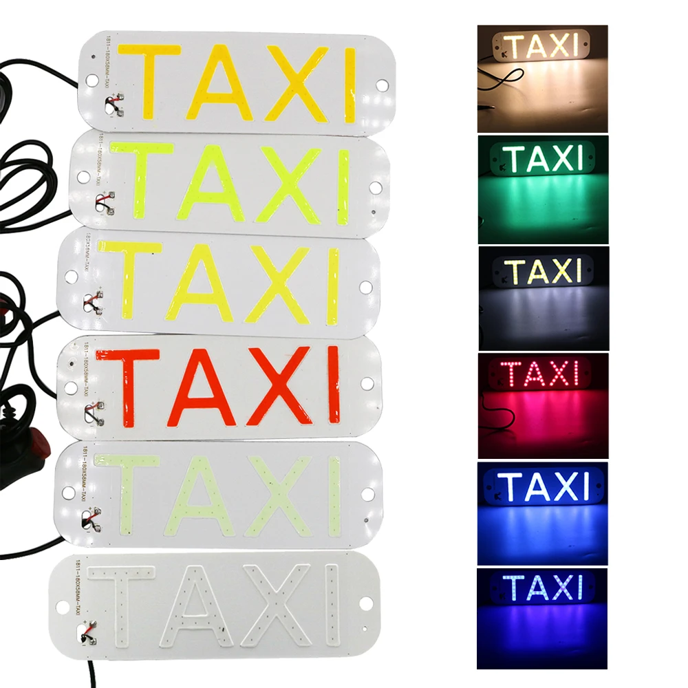 

YSY 1Pcs Taxi Led Cob Car Windscreen Cab indicator Lamp Sign Blue Red Green White LED Windshield Taxi Light Lamp 12V