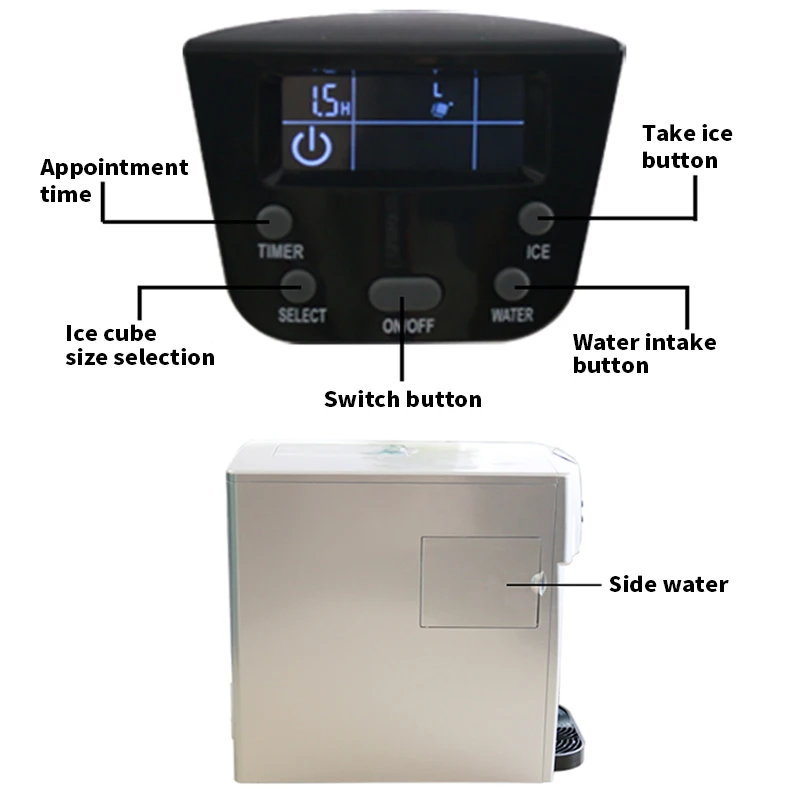 Macchina per ghiaccio HZB-20E macchina per ghiaccio per uso domestico macchina per ghiaccio automatica commerciale mini macchina per ghiaccio e acqua ghiacciata 220-240V