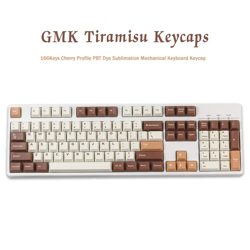 166 Keys GMK Tiramisu Keycaps Cherry Profile PBT Dye Sublimation Mechanical Keyboard Keycap For MX Switch With 1.25U 1.75U 2U