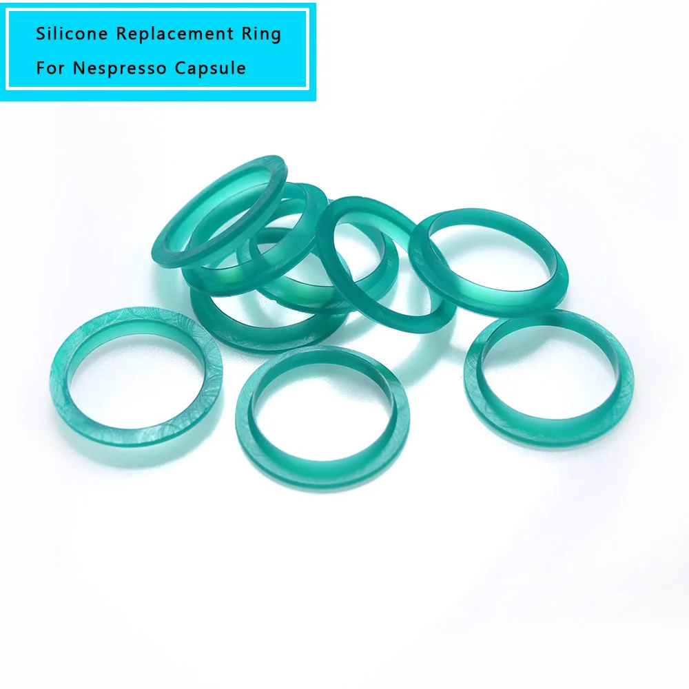 15PCS 20mm Silicone Replacement Ring Green Color Compatible With Nespresso Refillable Reusable Coffee Capsules Pods