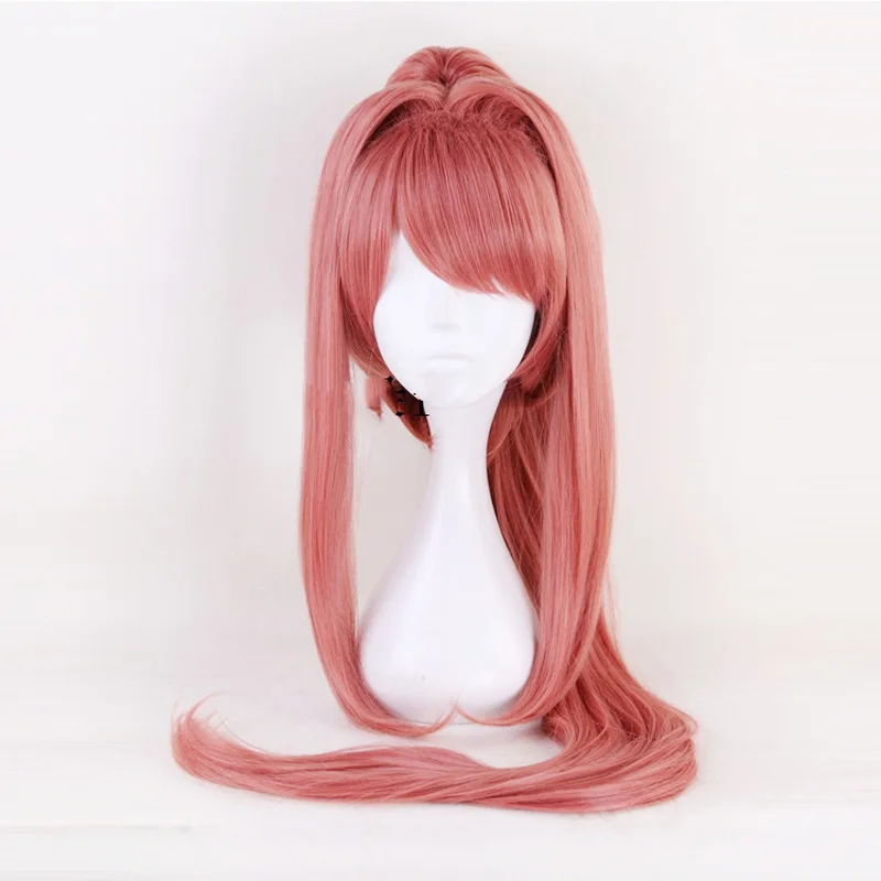 

High Quality Doki Doki Literature Club Monika Wigs DDLC 100cm Long Heat Resistant Synthetic Hair Perucas Cosplay Wig + Wig Cap