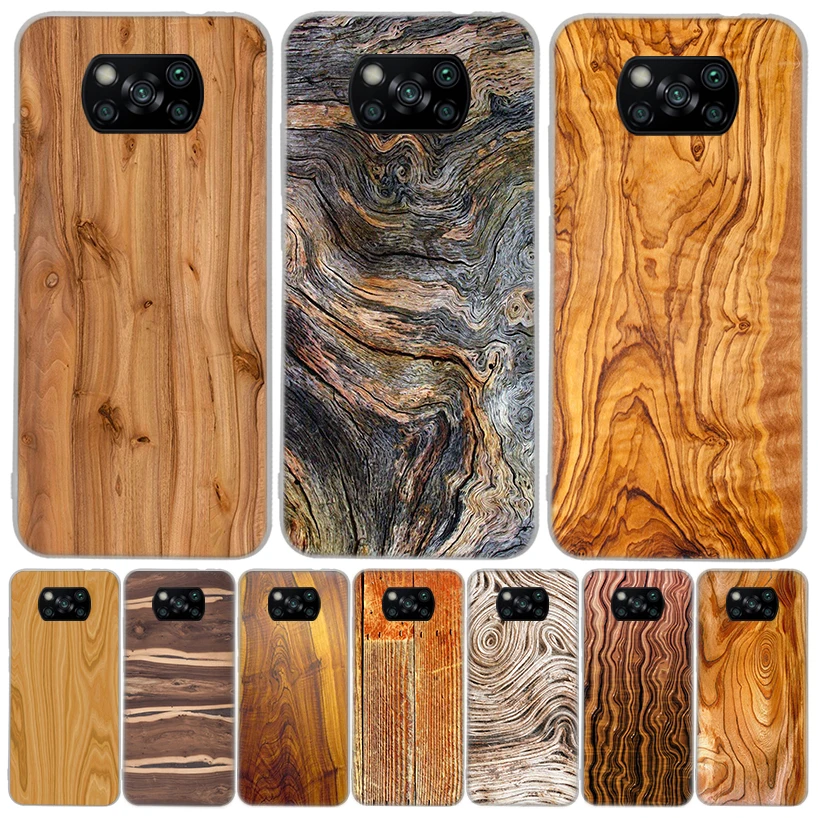 Wood Wooden Pattern Phone Case For Xiaomi Poco X3 Nfc M3 F3 F1 Mi Note 10 Pro 11 Lite 11i 8 9 9T 10T CC9 A3 Cover Fundas Housing