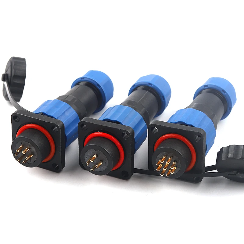 SP16 IP68 Square Type Plug Waterproof Connector Aviation Plug and Socket Male And Female 2 3 4 5 7 9 PIN Connectors