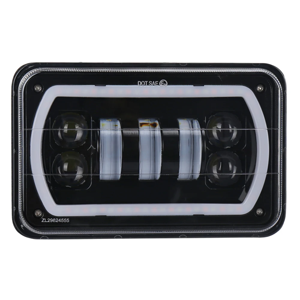 ライト POVTOR 1pcs LED Light Sealed Beam Headlamp with White DRL Yellow