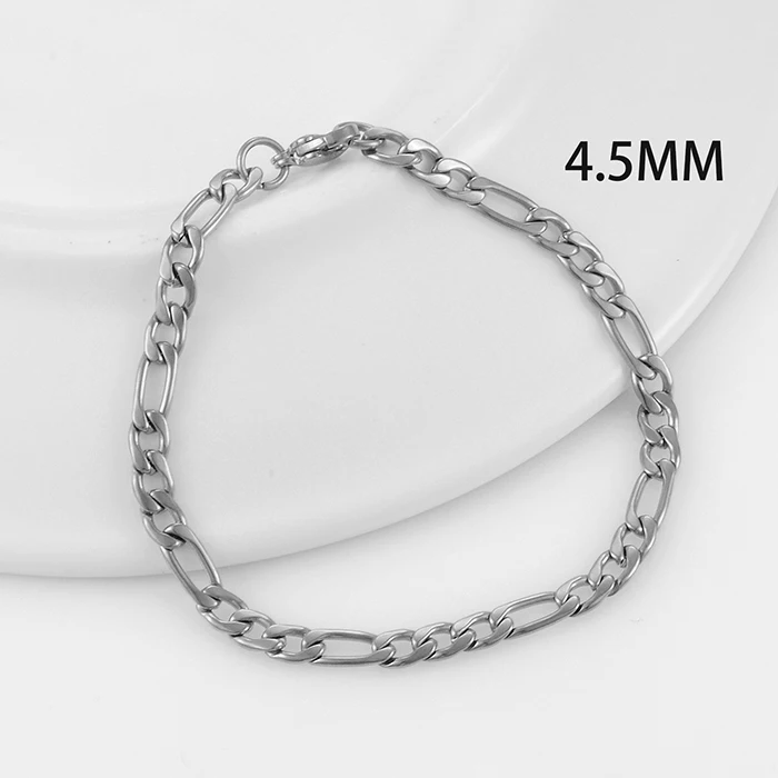 Klassisches Edelstahl-Figaro-Kettenarmband, Bestseller, Hochwertiger Schmuck für Männer und Frauen – Detail 4