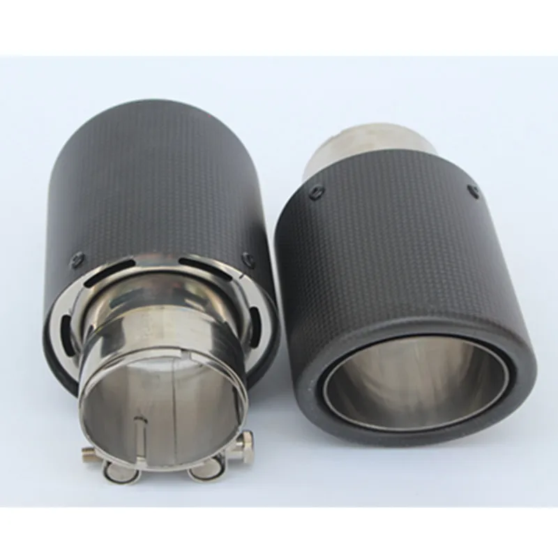 2X Customizable Carbon Fiber Exhaust Tip/Muffler End Pipes Car Cover For BMW VW Golf 7 Audi M azda Honda Accessories